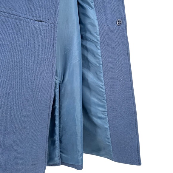 Talbots Italian Wool Blend Coat in Cornflower Blue Herringbone Size 8 - Picture 8 of 8